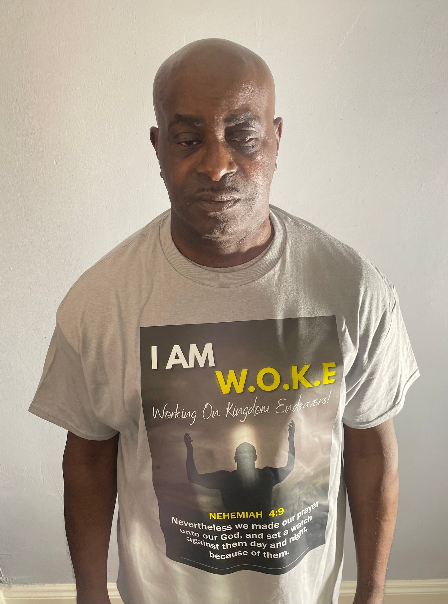 I AM WOKE short sleeve t-shirt ( Gravel Sunrise)